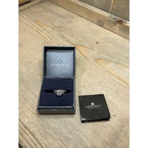 SZ 7 Lustro Stella Sterling Silver Bridal Set Rings 925  Large Stone